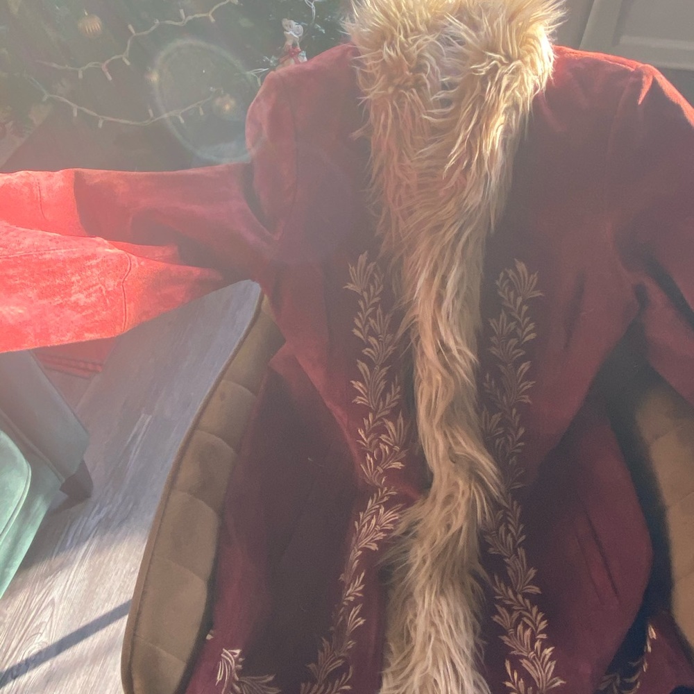 Fur and suede coat SzL